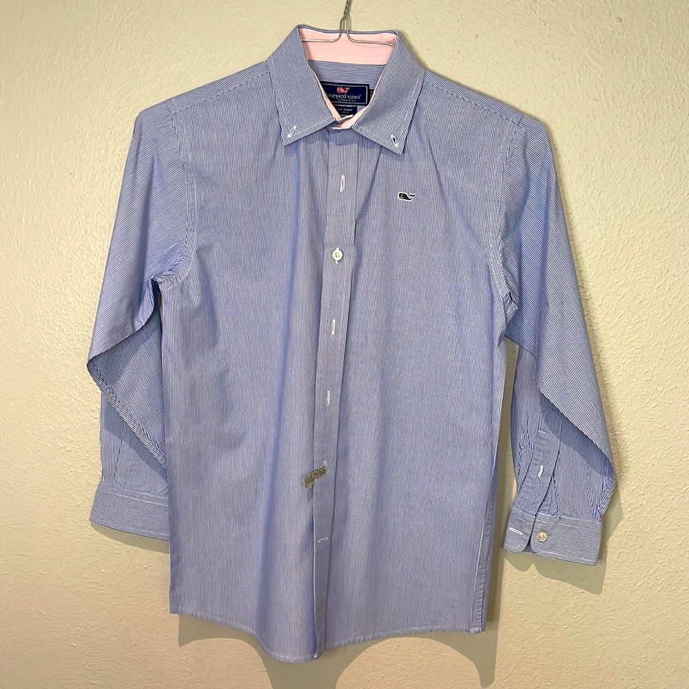 Vineyard Vines Blue Stripe Whale Club Button-down dress shirt